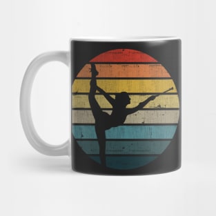 Baton twirling Silhouette On A Distressed Retro Sunset design Mug